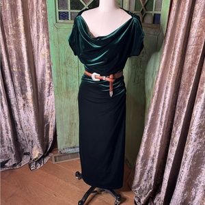 Emerald Green Velvet Dress